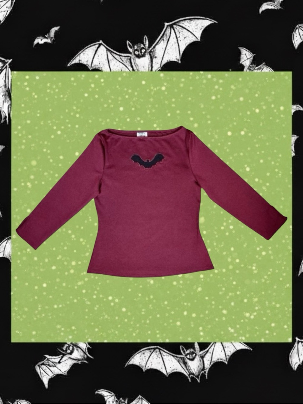 Unique Vintage Retro Goth Punk Dark Academia Rockabilly Psychobilly Pin-Up Top L
